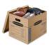 Bankers Box SmoothMove Classic Moving/Storage Boxes, Medium, Half Slotted Container (HSC), 18" x 15" x 14", Brown Kraft/Blue, 8/Carton (7717201)