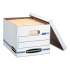 Bankers Box STOR/FILE Basic-Duty Storage Boxes, Letter/Legal Files, 12.5" x 16.25" x 10.5", White/Blue, 12/Carton (00703)