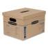 Bankers Box SmoothMove Classic Moving and Storage Boxes, Assorted Sizes, Half Slotted Container (HSC), Brown Kraft/Blue, 12/Carton (7716401)
