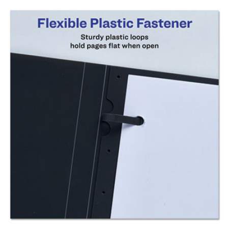 Avery Lay Flat View Report Cover, Flexible Fastener, 0.5" Capacity, 8.5 x 11, Clear/Gray (47781)