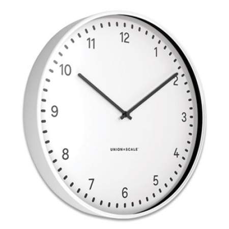 Union & Scale Essentials Contemporary Round Wall Clock, 15" Overall Diameter, White Case, 1 AA (Sold Separately) (24411459)