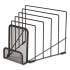 TRU RED Metal Incline Sorter with Wire Mesh Mobile Device Holder, 6 Sections, 7.48 x 8.77 x 7.55, Matte Black (24402460)