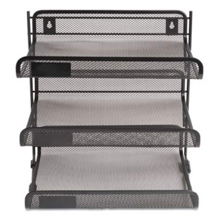 TRU RED Side-Load Open Design Wire Mesh Horizontal Document Organizer, 3 Sections, Letter-Size, 13.78 x 11.22 x 13.38, Matte Black (24402462)