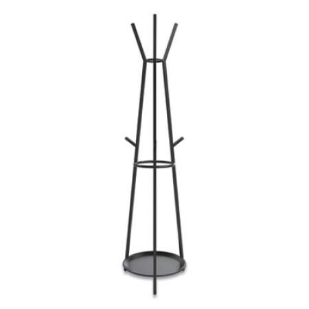 Union & Scale Essentials Coat Rack with Umbrella Stand, Six Hooks, Metal, 17.7 x 17 x 71.8, Black (24411251)