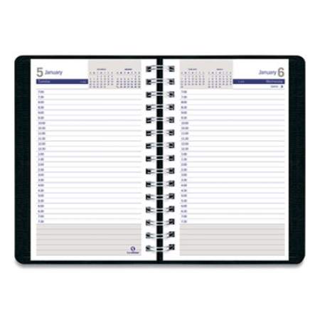 Blueline DuraGlobe Daily Planner, 30-Minute Appointments, 8 x 5, Black Soft Cover, 12-Month (Jan to Dec): 2022 (C21021T)