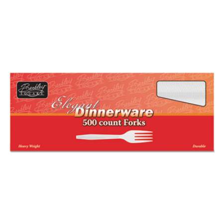 Berkley Square Elegant Dinnerware Heavyweight Cutlery, Polystyrene, Fork, White, 500/Box (2465770)
