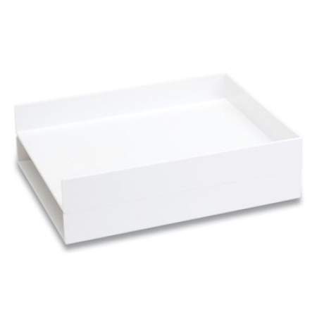 Poppin Stackable Mail and Accessory Trays, 1 Section, Letter Size Files, 9.75 x 12.5 x 1.75, White, 2/Pack (49056)