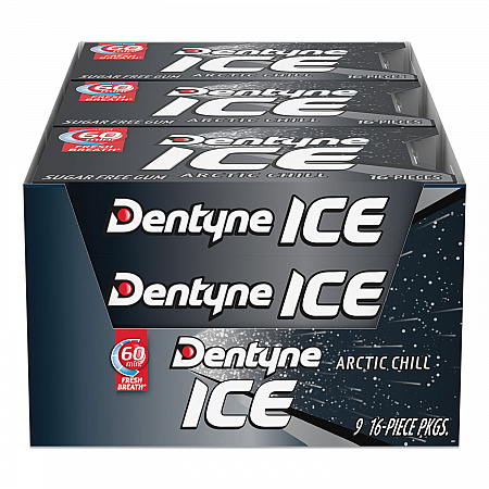 Sugarless Gum, Arctic Chill, 16 Pieces/Pack, 9 Packs/Box (AMC31240)