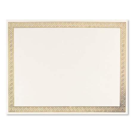 Great Papers! Foil Border Certificates, 8.5 x 11, Ivory/Gold with Gold Channel Border, 15/Pack (963007)