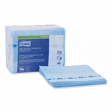 Small Pack Foodservice Cloth, 1-Ply, 11.75 x 14.75, Unscented, Blue/Blue Stripe, 50/Poly Pack, 4 Packs/Carton (192292)