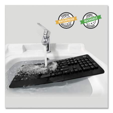 Adesso EasyTouch 631UB Antimicrobial Waterproof Keyboard, 104 Keys, Black (AKB631UB)