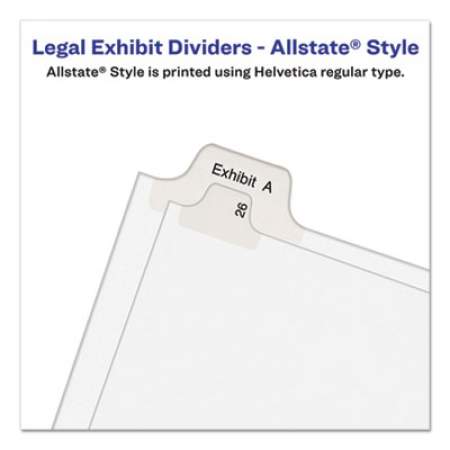 Avery Preprinted Legal Exhibit Side Tab Index Dividers, Allstate Style, 10-Tab, 18, 11 x 8.5, White, 25/Pack (82216)
