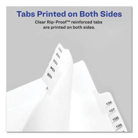 Avery Preprinted Legal Exhibit Side Tab Index Dividers, Allstate Style, 10-Tab, 16, 11 x 8.5, White, 25/Pack (82214)