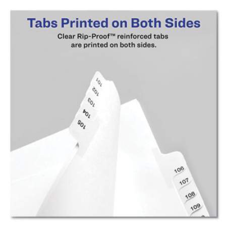 Avery Preprinted Legal Exhibit Side Tab Index Dividers, Allstate Style, 10-Tab, 6, 11 x 8.5, White, 25/Pack (82204)