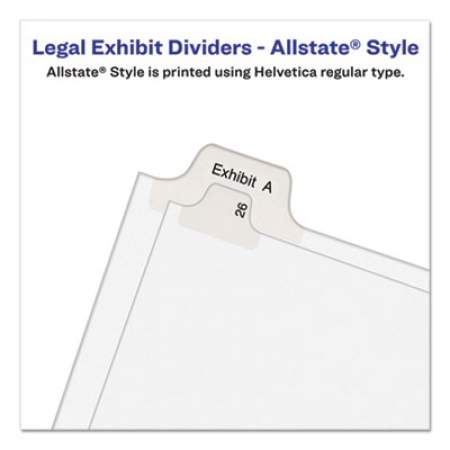 Avery Preprinted Legal Exhibit Side Tab Index Dividers, Allstate Style, 26-Tab, B, 11 x 8.5, White, 25/Pack (82164)