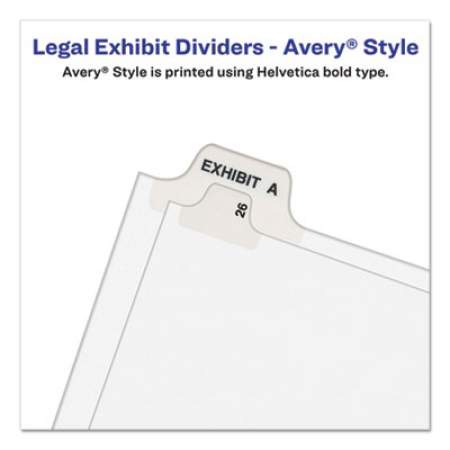 Preprinted Legal Exhibit Side Tab Index Dividers, Avery Style, 26-Tab, Exhibit A - Exhibit Z, 11 x 8.5, White, 1 Set, (1370) (01370)