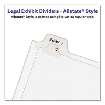 Avery Preprinted Legal Exhibit Side Tab Index Dividers, Allstate Style, 26-Tab, L, 11 x 8.5, White, 25/Pack (82174)