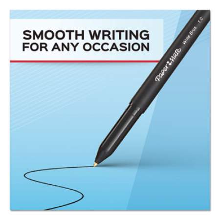 Paper Mate Write Bros. Ballpoint Pen, Stick, Medium 1 mm, Black Ink, Black Barrel, Dozen (3331131C)
