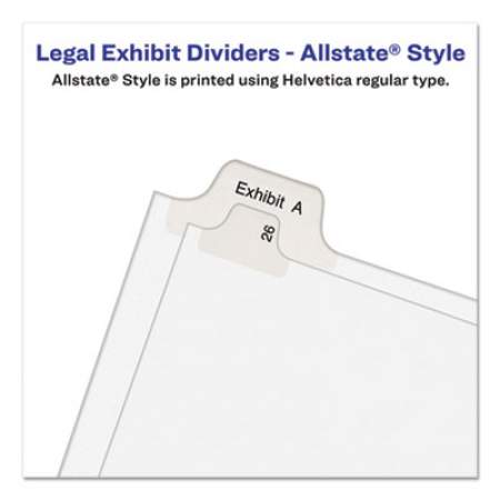 Avery Preprinted Legal Exhibit Side Tab Index Dividers, Allstate Style, 26-Tab, N, 11 x 8.5, White, 25/Pack (82176)