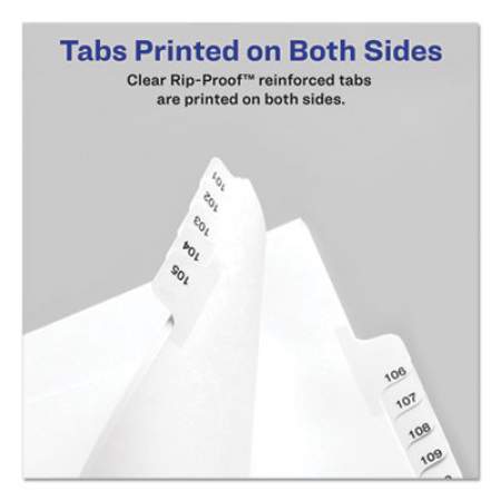 Avery Preprinted Legal Exhibit Side Tab Index Dividers, Allstate Style, 10-Tab, 13, 11 x 8.5, White, 25/Pack (82211)