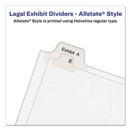 Avery Preprinted Legal Exhibit Side Tab Index Dividers, Allstate Style, 10-Tab, 12, 11 x 8.5, White, 25/Pack (82210)