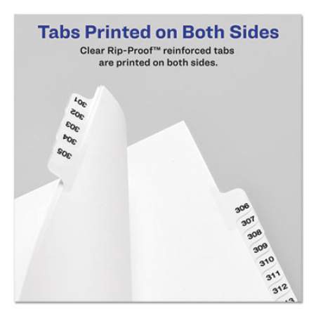 Preprinted Legal Exhibit Side Tab Index Dividers, Avery Style, 26-Tab, 26 to 50, 11 x 8.5, White, 1 Set (11372)