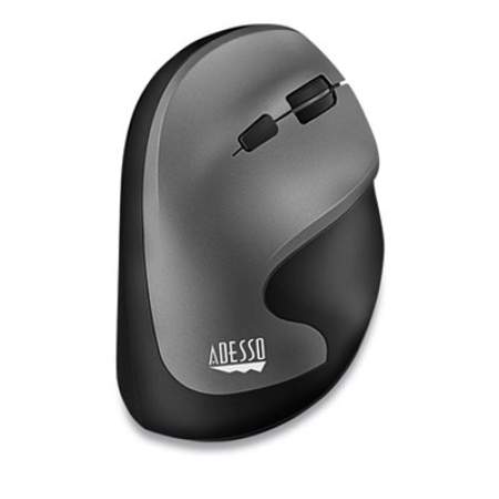 Adesso iMouse A20 Antimicrobial Vertical Wireless Mouse, 2.4 GHz Frequency/33 ft Wireless Range, Right Hand Use, Black/Granite