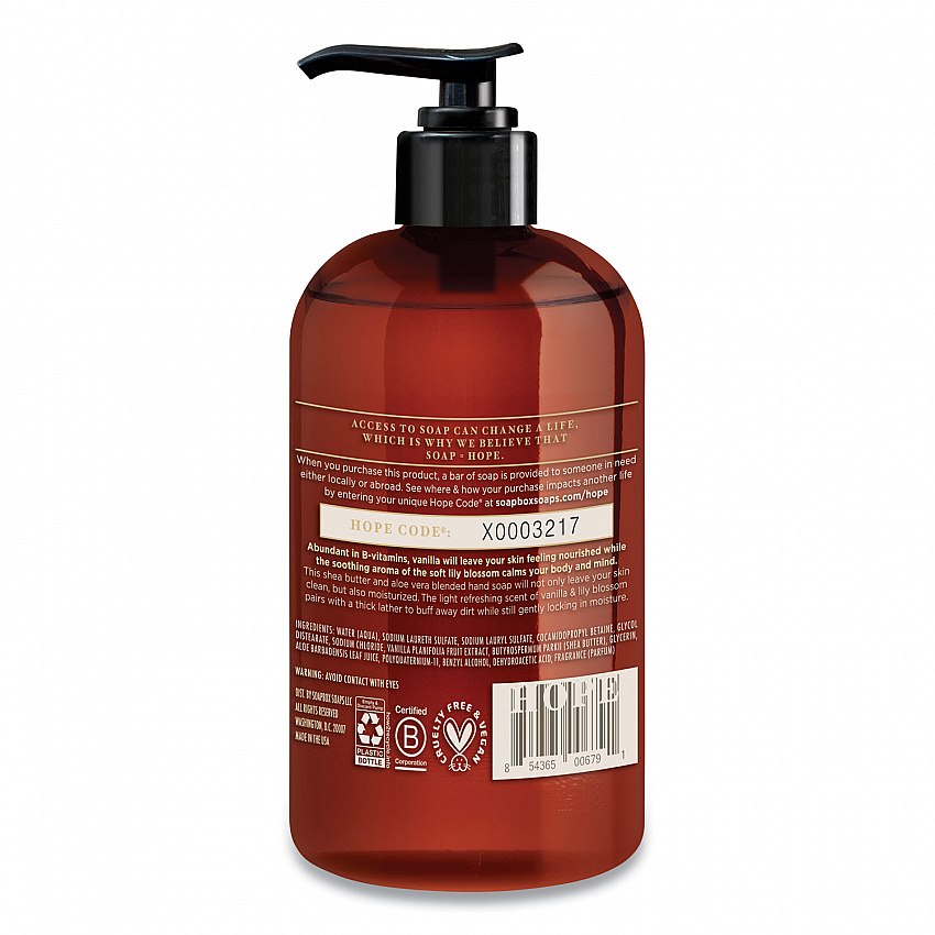 Hand Soap, Vanilla and Lily Blossom Scent, 12 oz, 3/Box (00679BX)