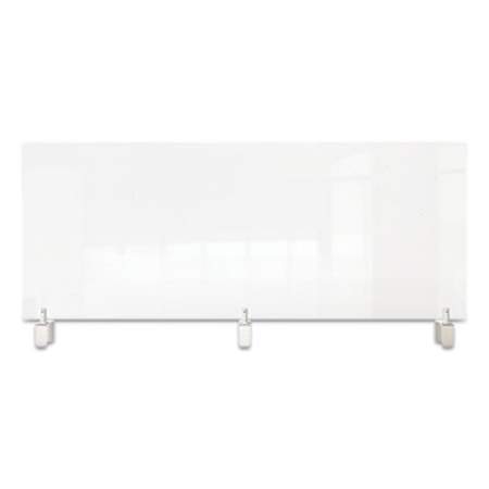 Ghent Clear Partition Extender with Attached Clamp, 48 x 3.88 x 18, Thermoplastic Sheeting (PEC1848A)