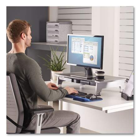 Fellowes Office Suites Premium Monitor Riser, 27" x 14" x 4" to 6.5", Black/Silver (8031001)