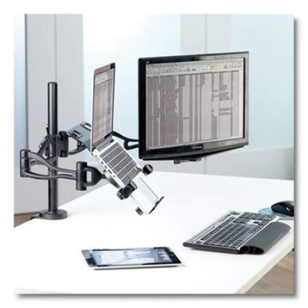 Fellowes Professional Series Depth Adjustable Monitor Arm, 360 Degree Rotation, 37 Degree Tilt, 360 Degree Pan, Black, Supports 24 lb (8041601)