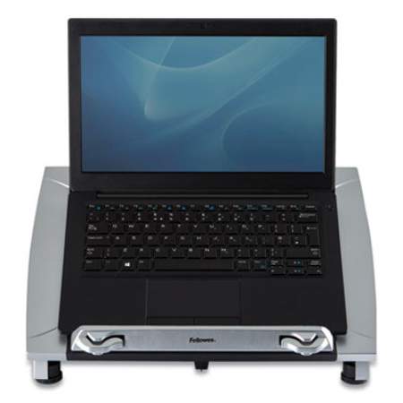 Fellowes Office Suites Laptop Riser Plus, 15.06" x 10.5" x 6.5", Black/Silver, Supports 10 lbs (8036701)