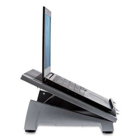 Fellowes Office Suites Laptop Riser Plus, 15.06" x 10.5" x 6.5", Black/Silver, Supports 10 lbs (8036701)