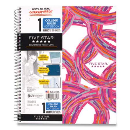 Five Star Style Wirebound Notebook, 1 Subject, Medium/College Rule, Randomly Assorted Pop Art Design Covers, 11 x 8.5, 100 Sheets (06348)