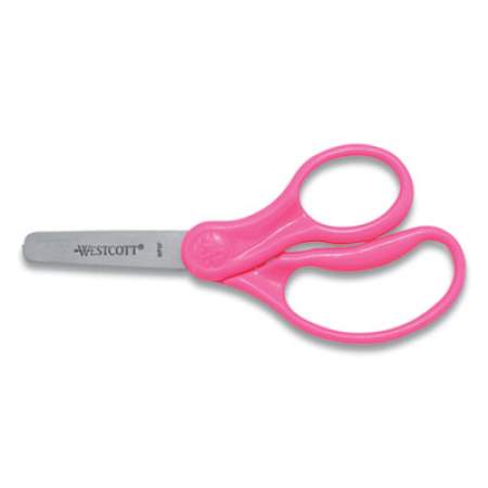 Westcott For Kids Scissors, Blunt Tip, 5" Long, 1.75" Cut Length, Assorted Bent Handles, 6/Pack (24434868)