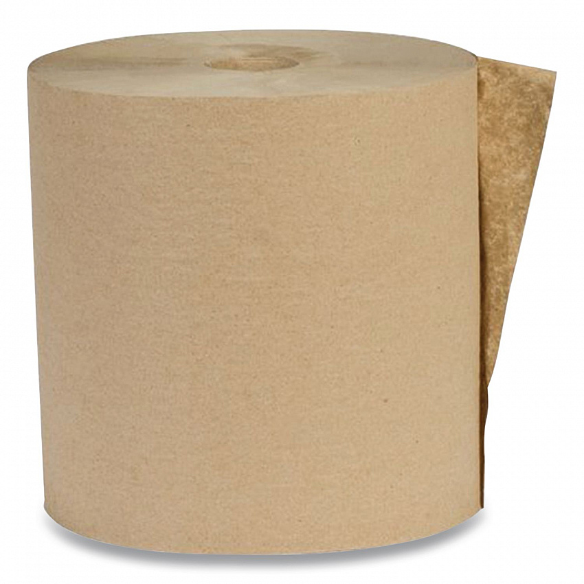 Recycled Hardwound Paper Towels, 1-Ply, 7.87" x 700 ft, Kraft, 12 Rolls/Carton (EK7016)