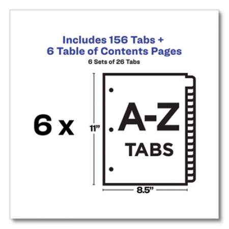 Avery Customizable Table of Contents Ready Index Multicolor Dividers, 26-Tab, A to Z, 11 x 8.5, 6 Sets (24401360)