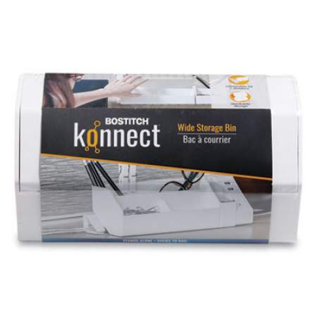 Bostitch Konnect Desktop Organizer Storage Bin, Wide, 7.5" x 3.5" x 3.5", White (KTWCUPWHITE)