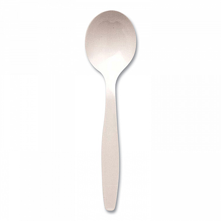 Individually Wrapped Mediumweight Cutlery, Soup Spoon, Plastic, White, 1,000/Carton (1104000)