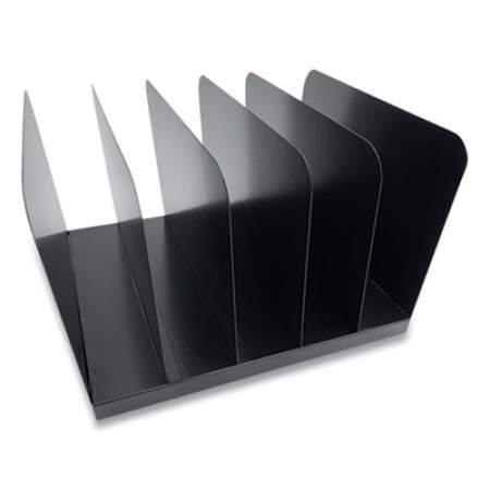 Huron Steel Vertical File Organizer, 5 Sections, Letter Size Files, 11 x 12.5 x 7.75, Black (24431380)