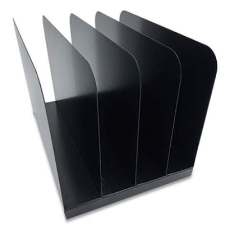 Huron Steel Vertical File Organizer, 4 Sections, Letter Size Files, 11 x 11 x 7.75, Black (24431381)