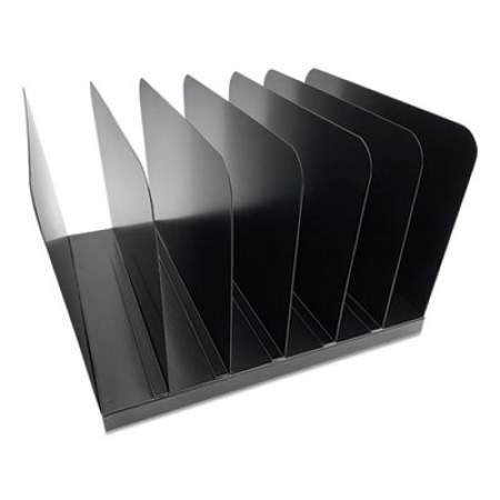 Huron Steel Vertical File Organizer, 6 Sections, Letter Size Files, 11 x 12 x 8, Black (24431901)