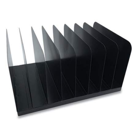 Huron Steel Vertical File Organizer, 8 Sections, Letter Size Files, 11 x 15 x 7.75, Black (HASZ0146)