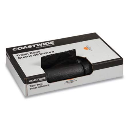 Coastwide Professional AccuFit Linear Low-Density Can Liners, 44 gal, 1.3 mil, 37" x 50", Black, 100/Carton (472383)