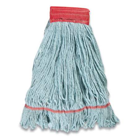 Coastwide Professional Looped-End Wet Mop Head, PET/Rayon Blend, Large, 5" Headband, Blue (24420780)