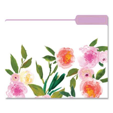 Eccolo Fashion File Folders, 1/3-Cut Tabs, Letter Size, Floral Assortment, 9/Pack (ST617C)