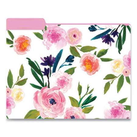Eccolo Fashion File Folders, 1/3-Cut Tabs, Letter Size, Floral Assortment, 9/Pack (ST617C)