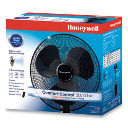Honeywell Comfort Control Stand Fan, 16", 3 Speeds, Black (24359321)