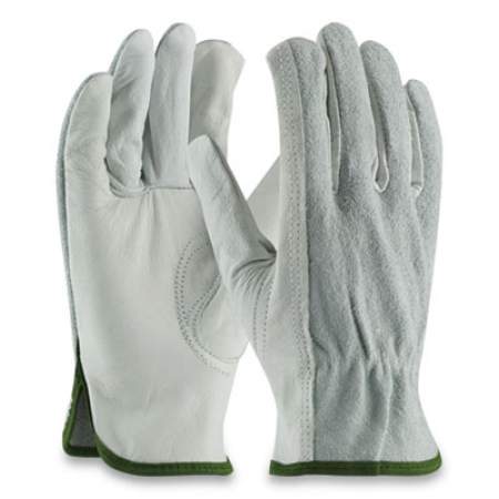 PIP Top-Grain Leather Drivers Gloves with Shoulder-Split Cowhide Leather Back, Medium, Gray (68161SBM)