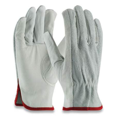 PIP Top-Grain Leather Drivers Gloves with Shoulder-Split Cowhide Leather Back, Small, Gray (179957)